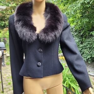 J Percy Marvin Richards faux fur blazer jacket size 6